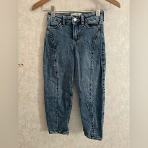 abercrombie kids girls 7/8 regular high rise mini mom jeans